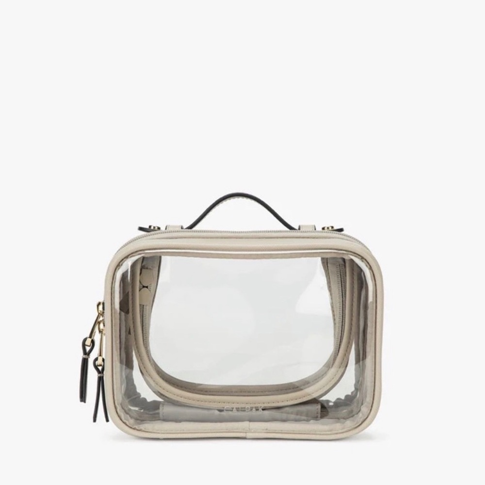 Calpak Small Clear Cosmetics Case - Stone